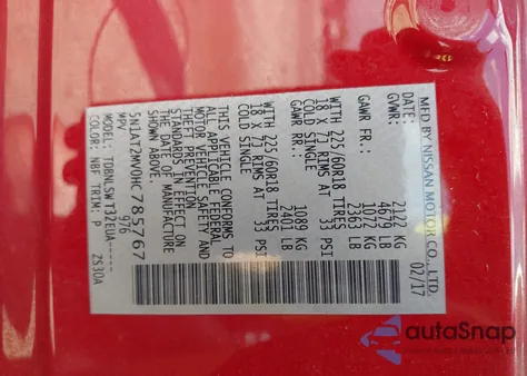 2017 Nissan Rogue Sl from USA, damaged, VIN 5N1AT2MV0HC785767